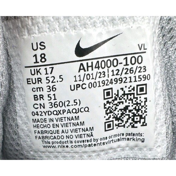 Nike Mens Size 18 Football Cleats White Black Force Savage Pro 2 Mid AH4000-100 - Picture 8 of 8